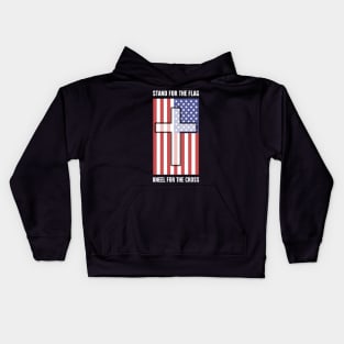 Stand For The American Flag, Kneel For The Christian Cross Kids Hoodie